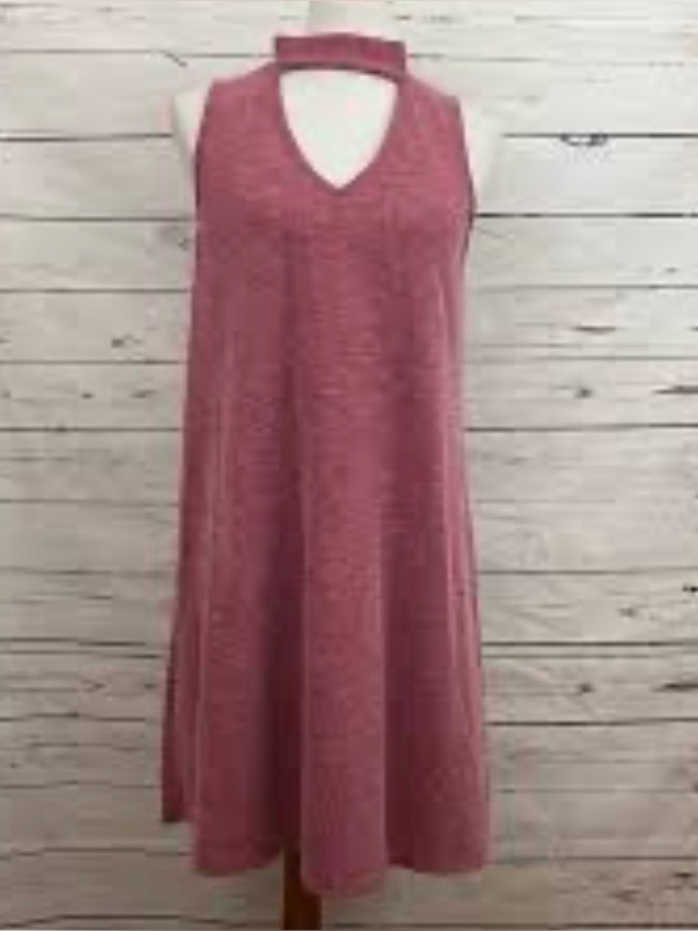 Alya sleeveless reddish pink V-neck ribbed dress sz XS EUC - Picture 5 of 5